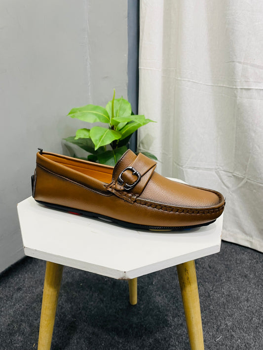 Buy Genuine Leather Slip-On Loafers with Metal Accent