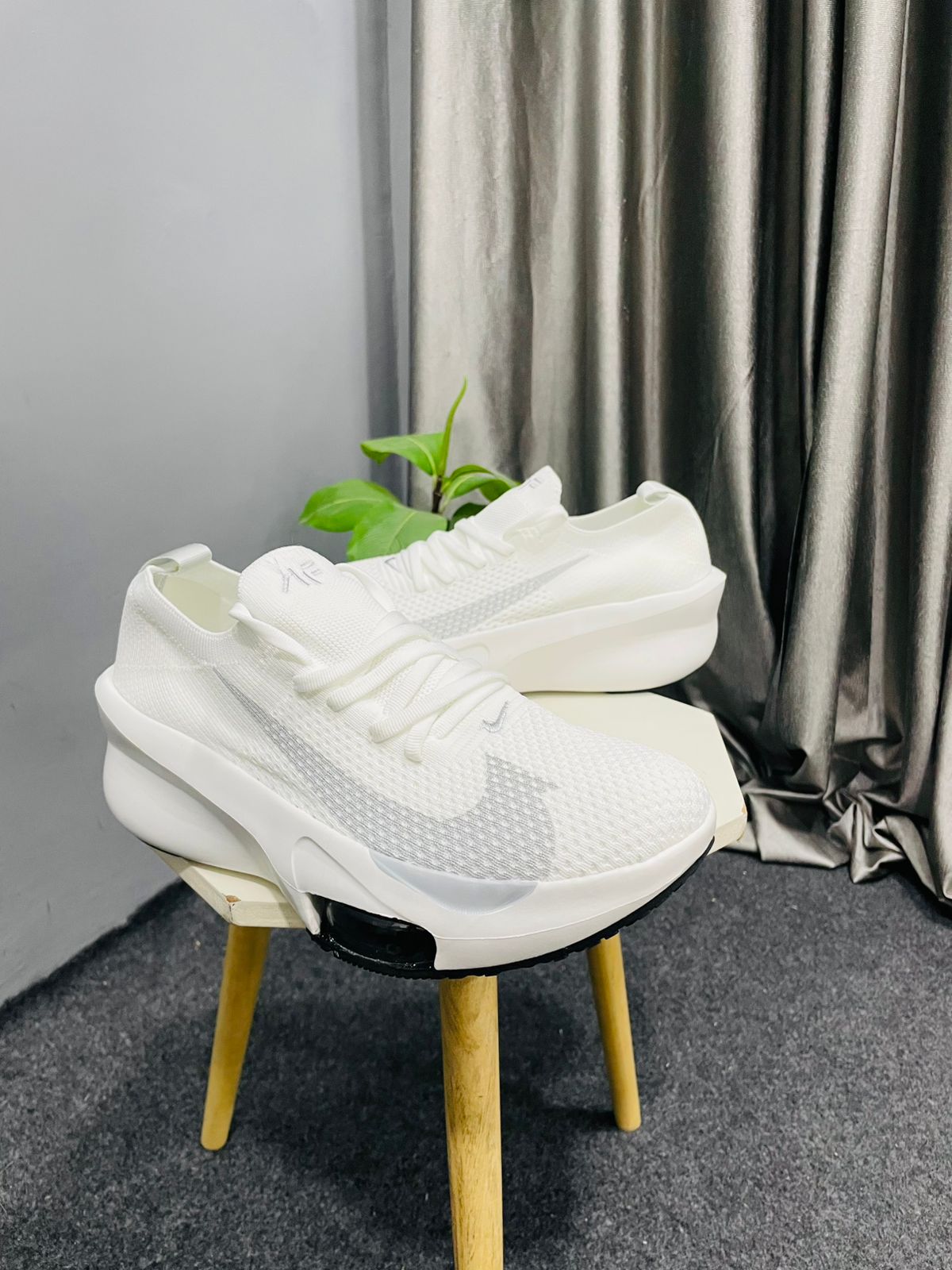 Men's White Performance Running Shoes - Lightweight Air Cushioned Trainers