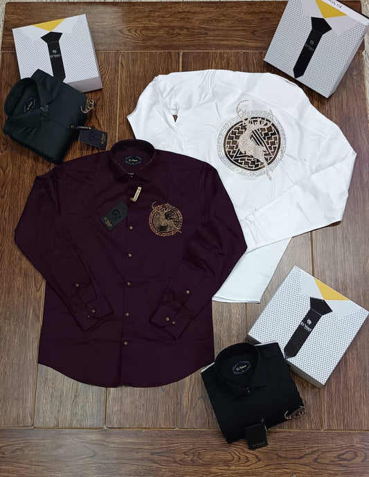 Unique Circle Pattern Graphic Shirt for Men | Fashionable Long Sleeve Statement Top