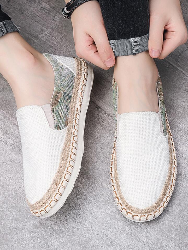 Summer New Men's Linen Canvas Shoes Male Handmade Fisherman Loafers Shoes for Men Fashion Casual Flat
Espadrilles Driving Shoes