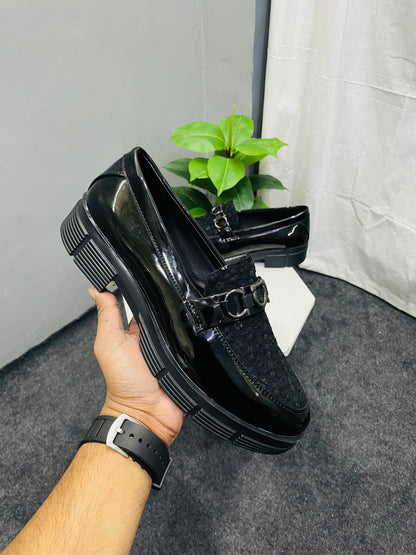 Men’s Party Wear Chunky Sole Black Semi Formal Shoe