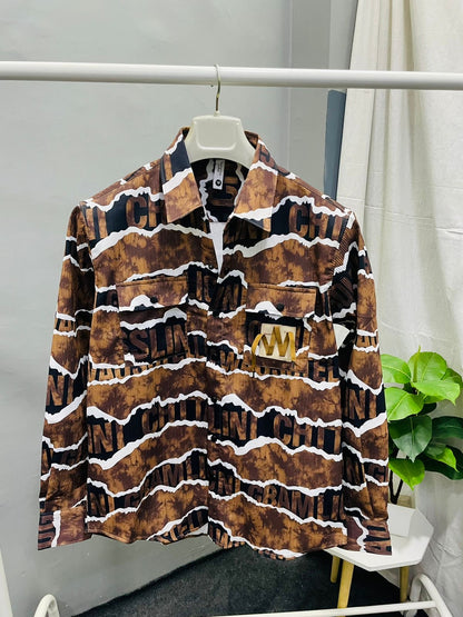 Premium Brown Turkey Import Printed Full Sleeve Shirt For Men