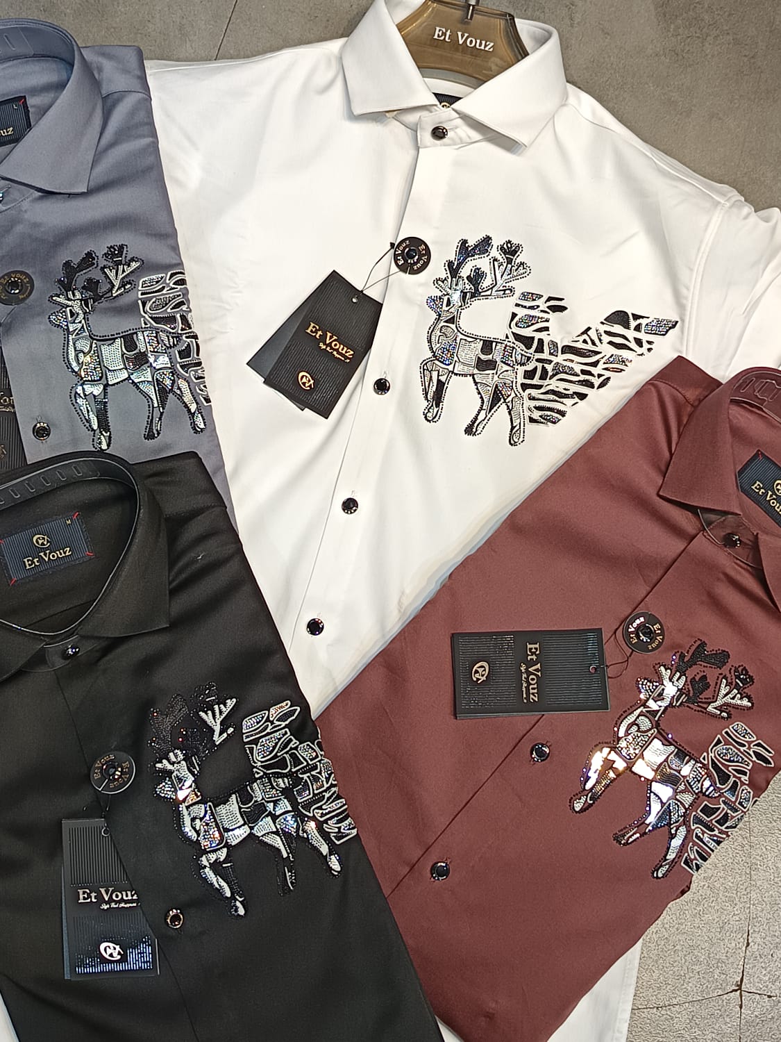 Men’s Designer Embroidered Shirt | Luxury Party Wear Long Sleeve Shirt