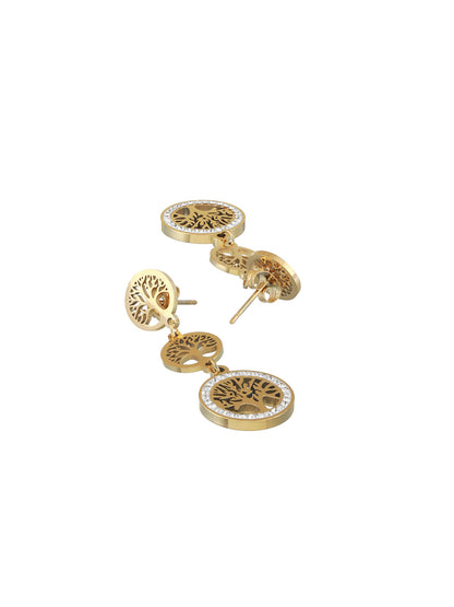 Gold-Plated Geometric Drop Earrings