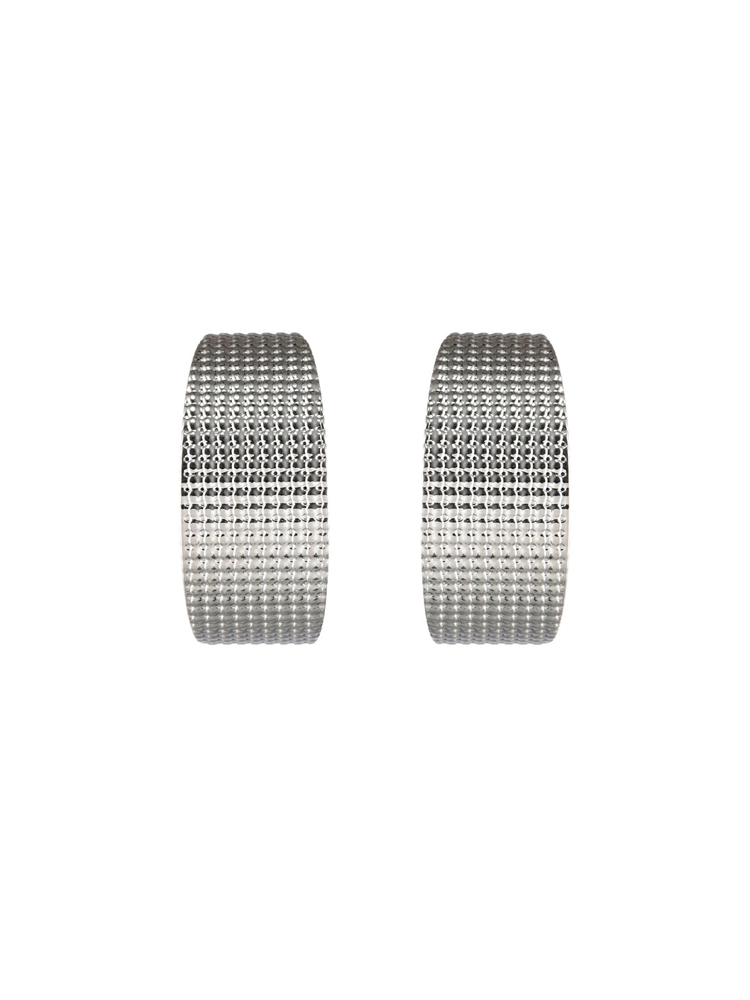 Silver-Plated Contemporary Half Hoop Earrings